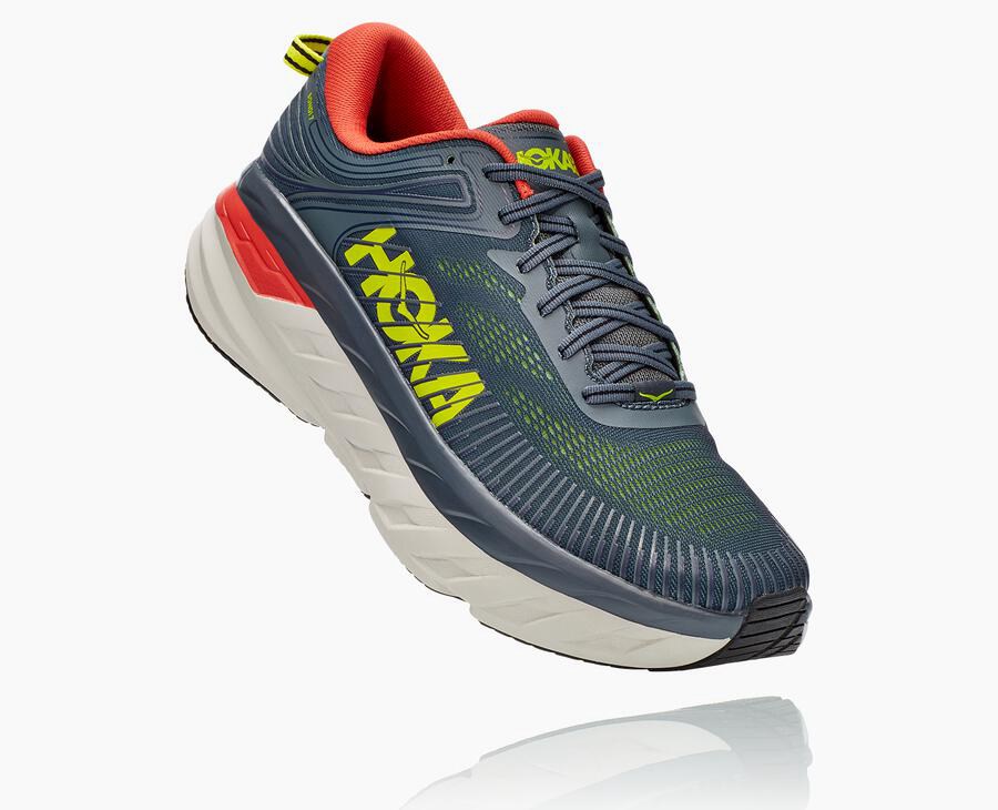 Hoka One One Bondi 7 - Men Running Shoes - Navy,Australia LQN-541032